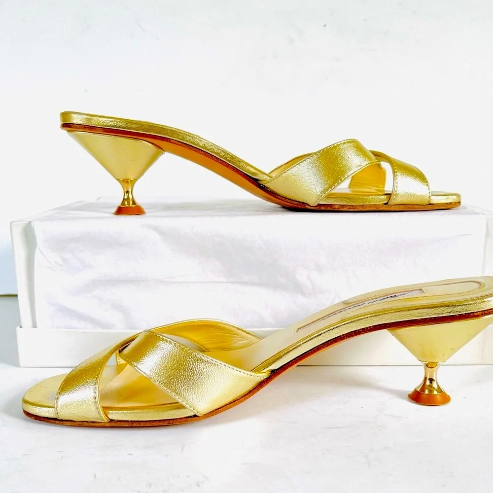 Brian Atwood champagne gold